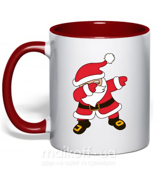 Чашка з кольоровою ручкою Hype Santa Червоний фото