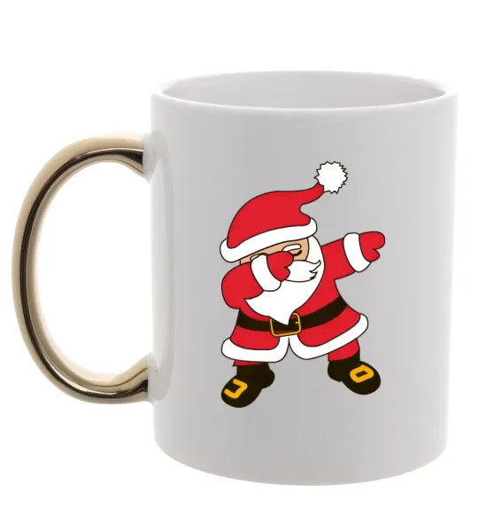 Чашка с цветной ручкой Hype Santa Золото фото