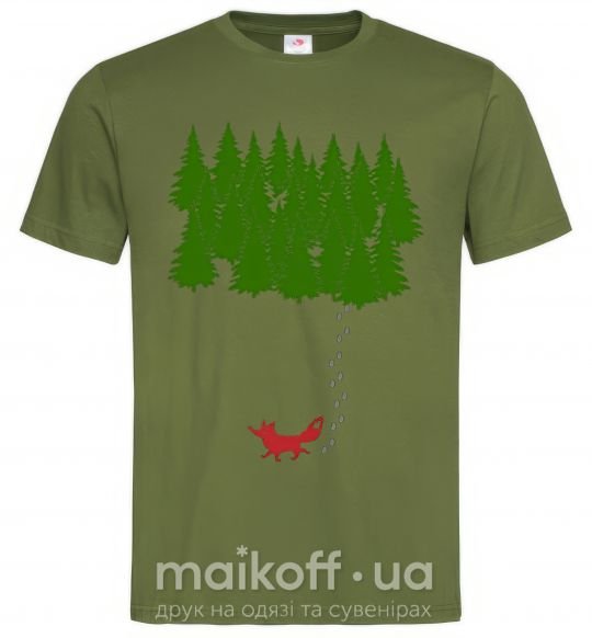 Мужская футболка Forest and fox Оливковый фото