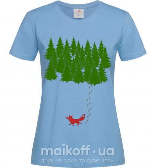 Жіноча футболка Forest and fox Блакитний фото