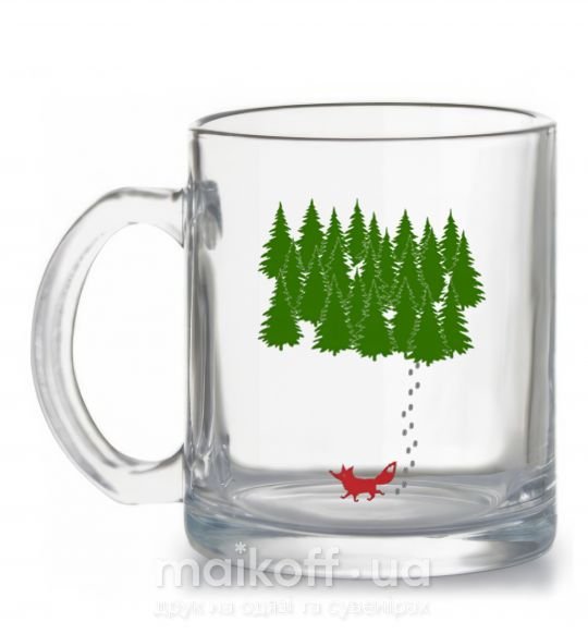 Чашка скляна Forest and fox Прозорий фото