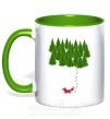 Чашка з кольоровою ручкою Forest and fox Зелений фото