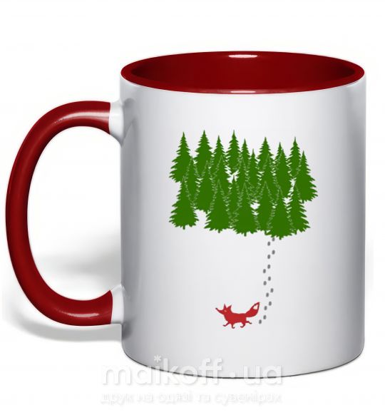 Чашка с цветной ручкой Forest and fox Красный фото