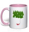 Чашка з кольоровою ручкою Forest and fox Ніжно рожевий фото