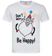 Мужская футболка Don't worry be happy Белый фото
