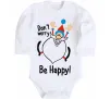 Детский боди Don't worry be happy Белый фото