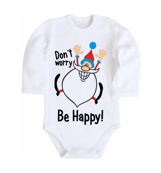 Детский боди Don't worry be happy Белый фото
