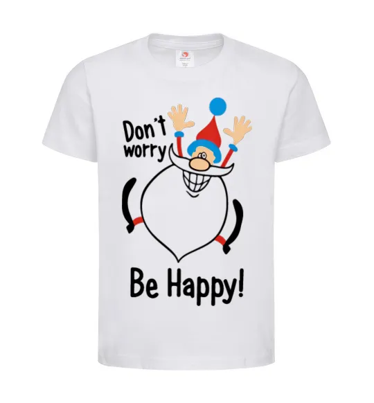 Дитяча футболка Don't worry be happy Білий фото