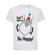 Дитяча футболка Don't worry be happy Білий фото
