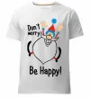Мужская премиум футболка Don't worry be happy Белый фото
