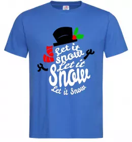 Мужская футболка Let it snow сніговик Ярко-синий фото