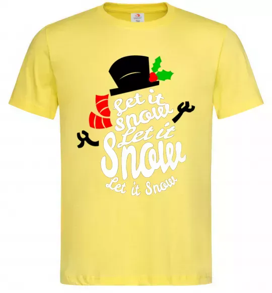 Чоловіча футболка Let it snow сніговик Лимонний фото