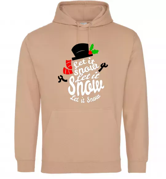 Женская толстовка (худи) Let it snow сніговик Песочный фото