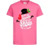 Детская футболка Let it snow сніговик Ярко-розовый фото