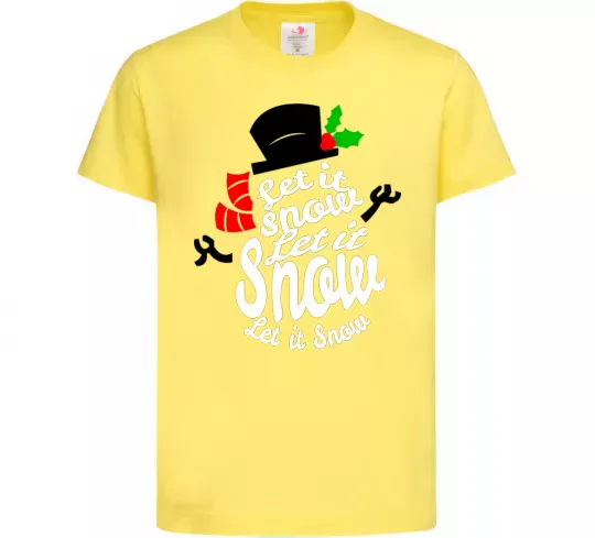 Детская футболка Let it snow сніговик Лимонный фото