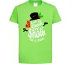 Детская футболка Let it snow сніговик Лаймовый фото