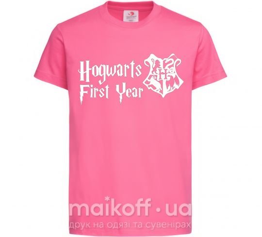 Дитяча футболка Hogwarts first year Яскраво-рожевий фото