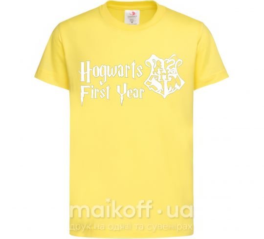 Дитяча футболка Hogwarts first year Лимонний фото