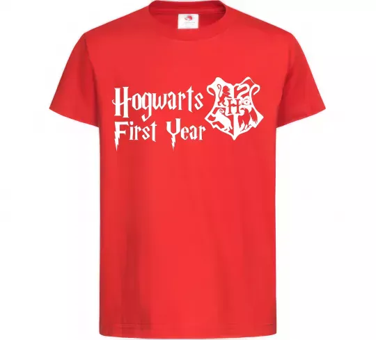 Детская футболка Hogwarts first year Красный фото
