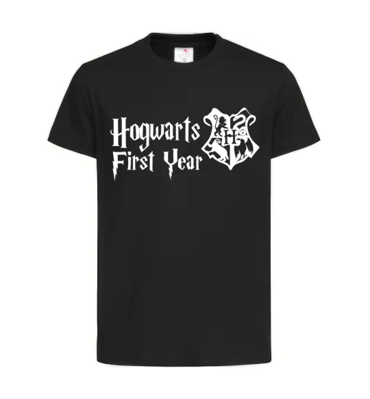 Дитяча футболка Hogwarts first year Чорний фото