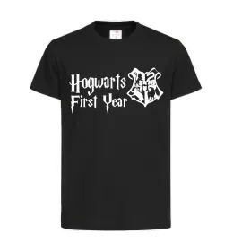 Дитяча футболка Hogwarts first year Чорний фото