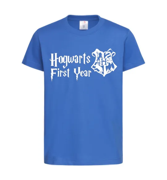 Дитяча футболка Hogwarts first year Яскраво-синій фото