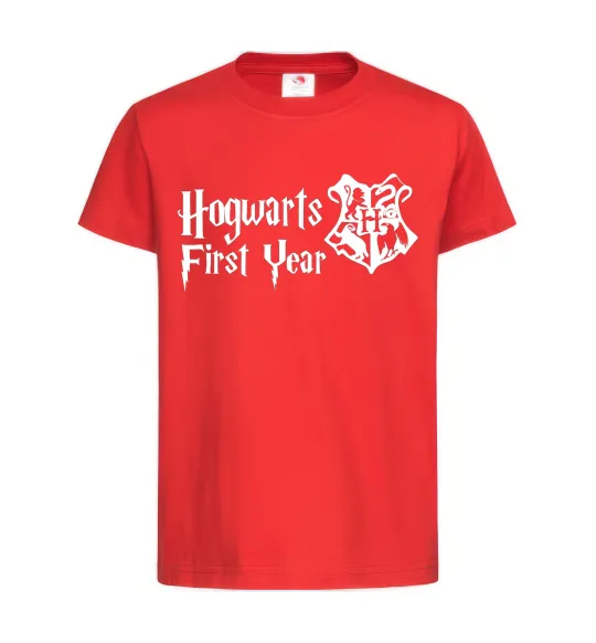 Дитяча футболка Hogwarts first year Червоний фото
