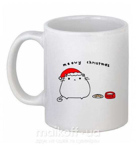 Чашка керамічна Meowy Christmas Білий фото