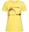 Женская футболка Meowy Christmas Лимонный фото
