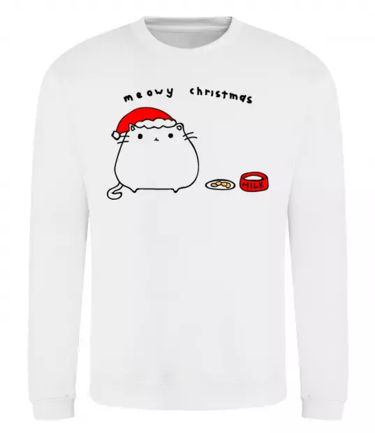 Свитшот Meowy Christmas Белый фото