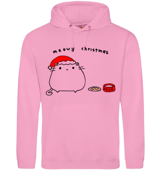 Мужская толстовка (худи) Meowy Christmas Розовый фото