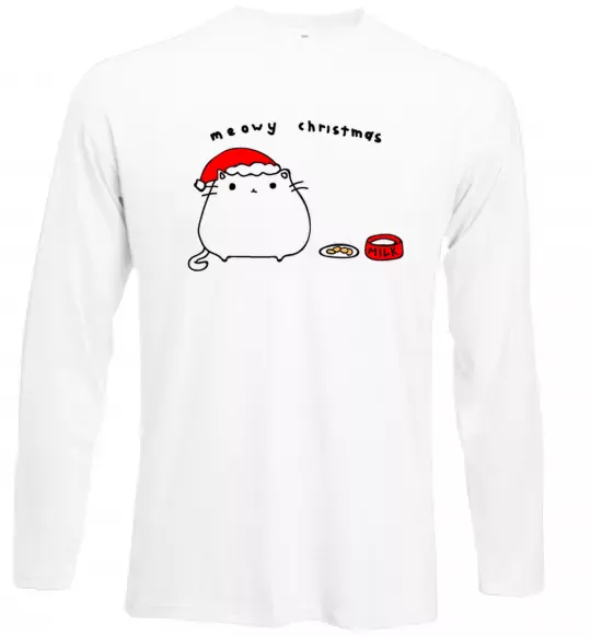 Лонгслив Meowy Christmas Белый фото