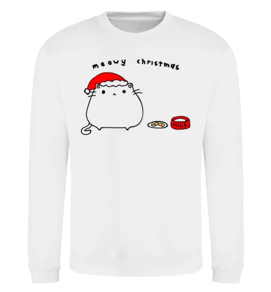 Свитшот Meowy Christmas Белый фото