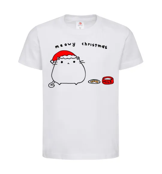Дитяча футболка Meowy Christmas Білий фото