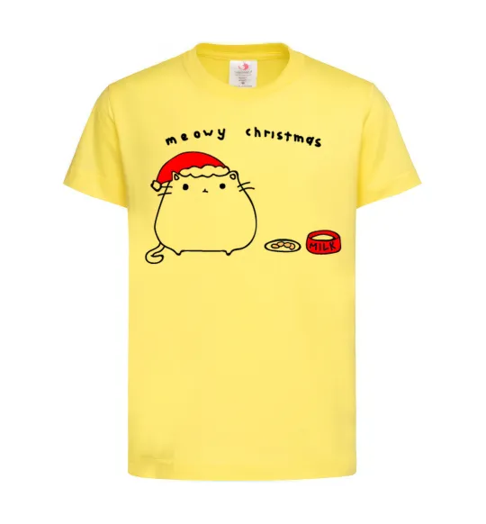 Дитяча футболка Meowy Christmas Лимонний фото
