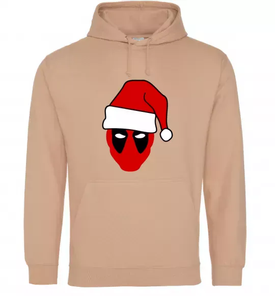 Женская толстовка (худи) Christmas Deadpool Песочный фото