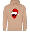 Женская толстовка (худи) Christmas Deadpool Песочный фото
