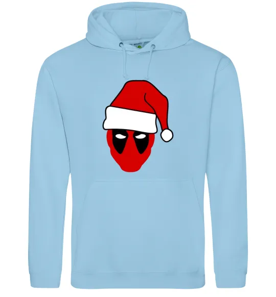 Жіноча толстовка (худі) Christmas Deadpool Блакитний фото