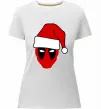 Женская премиум футболка Christmas Deadpool Белый фото