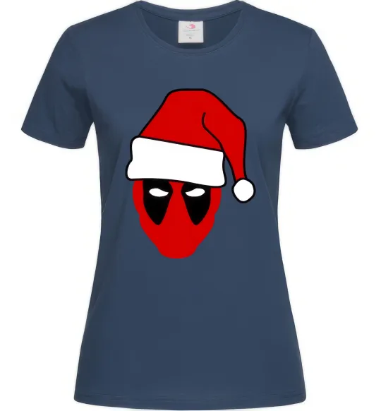 Женская футболка Christmas Deadpool Темно-синий фото