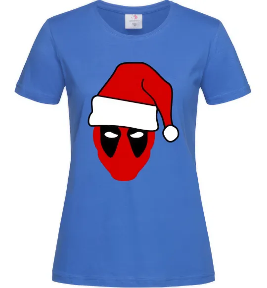 Женская футболка Christmas Deadpool Ярко-синий фото