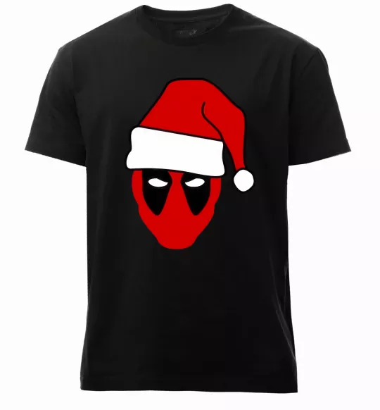 Мужская премиум футболка Christmas Deadpool Черный фото