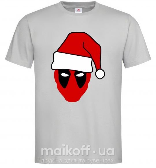 Мужская футболка Christmas Deadpool Серый фото