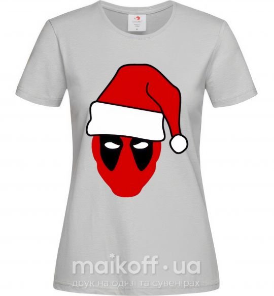 Женская футболка Christmas Deadpool Серый фото