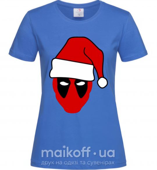 Женская футболка Christmas Deadpool Ярко-синий фото
