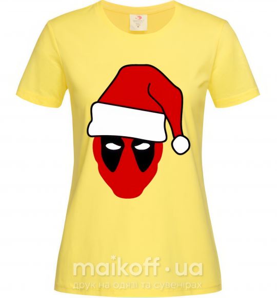 Жіноча футболка Christmas Deadpool Лимонний фото