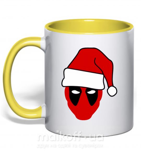 Чашка с цветной ручкой Christmas Deadpool Солнечно желтый фото
