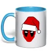 Чашка с цветной ручкой Christmas Deadpool Голубой Чашка с цветной ручкой Christmas Deadpool Голубой фото