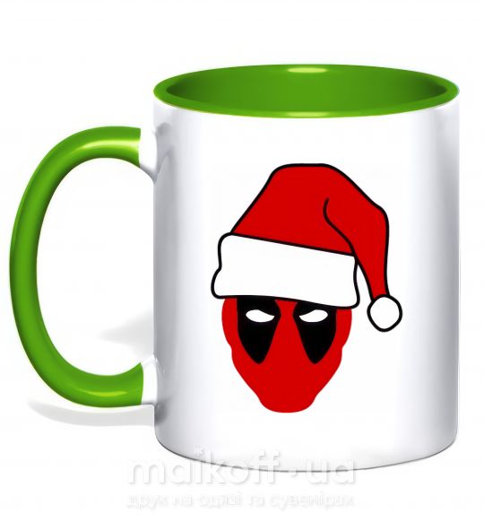 Чашка с цветной ручкой Christmas Deadpool Зеленый фото