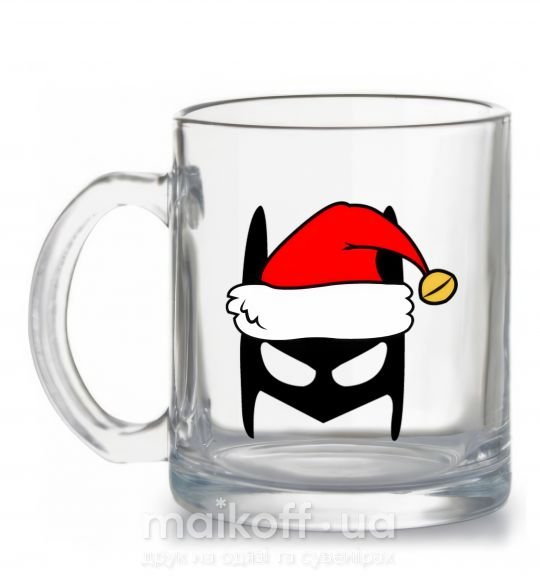 Чашка стеклянная Christmas batman Прозрачный фото